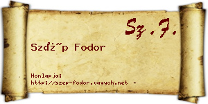 Szép Fodor névjegykártya